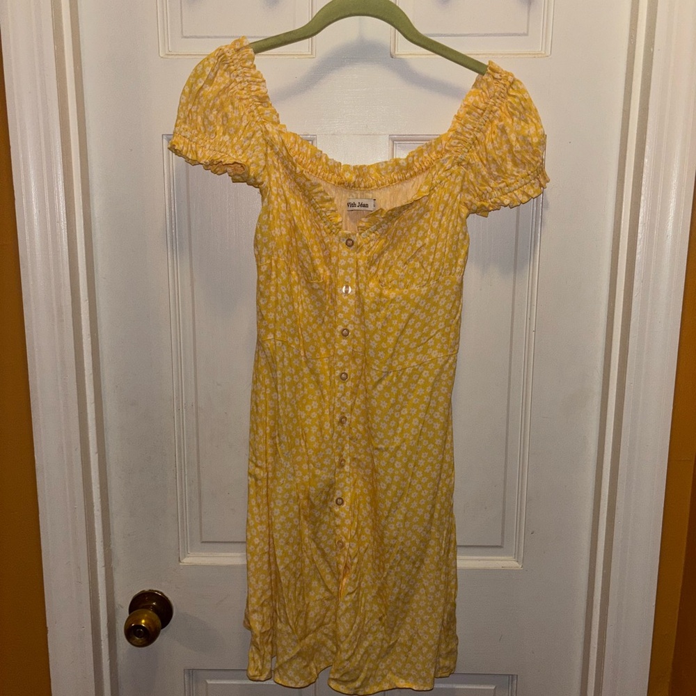 With Jean Yellow Floral Dress